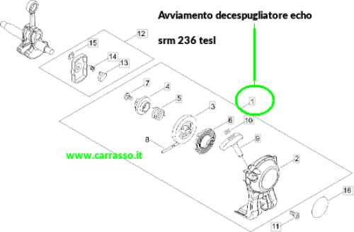 avviamentodecespugliatoreechosrm236teslcarrasso