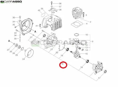 Carter motore decespugliatore echo rm 510 es ricambio n.16