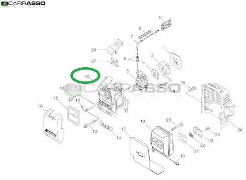 coperchio sotto filtro aria decespugliatore echo srm 335 es