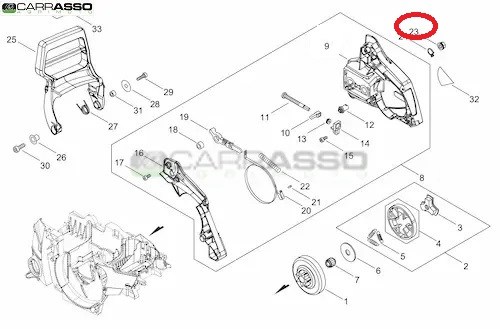 Dado per carter catena echo cs 4920 ricambio n.23 
