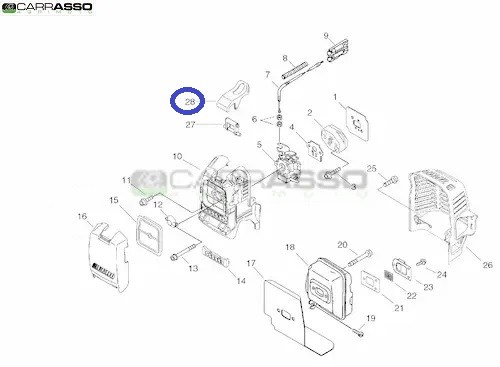 gancio coperchio decespugliatore echo srm 335 es ricambio n.28