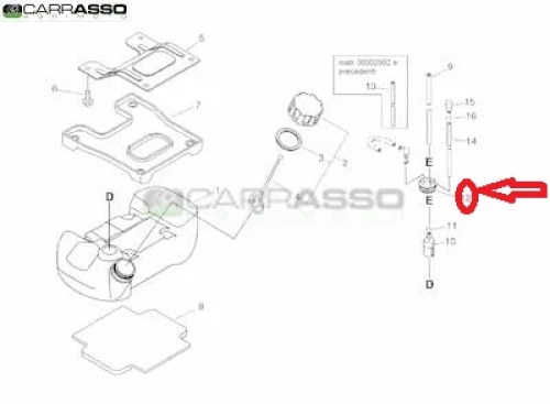 Gommino serbatoio decespugliatore echo rm 4000 ricambio n.12