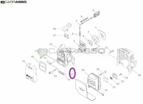 Guarnizione marmitta decespugliatore echo srm 335 es ricambio n.17
