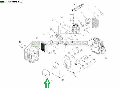 Guida Scarico marmitta decespugliatore echo rm 510 es ricambio n.40