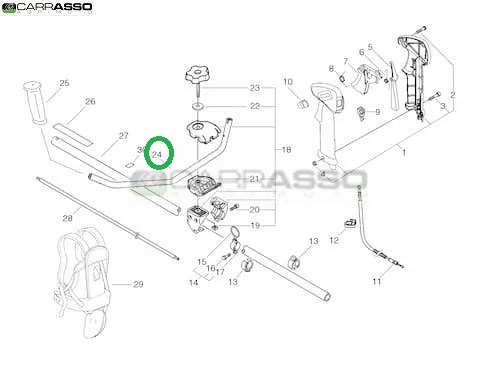 Impugnatura anteriore decespugliatore echo srm 335 es ricambio n.24