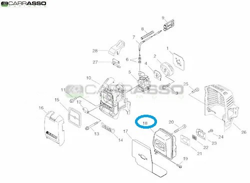 Marmitta decespugliatore echo srm 335 es ricambio n.18
