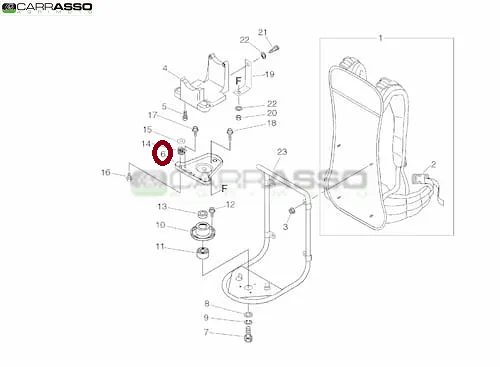 piastra supporto motore decespugliatore rm 4000 ricambio n.6