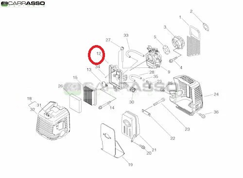 Sede filtro aria per decespugliatore echo srm 410 ricambio n.12