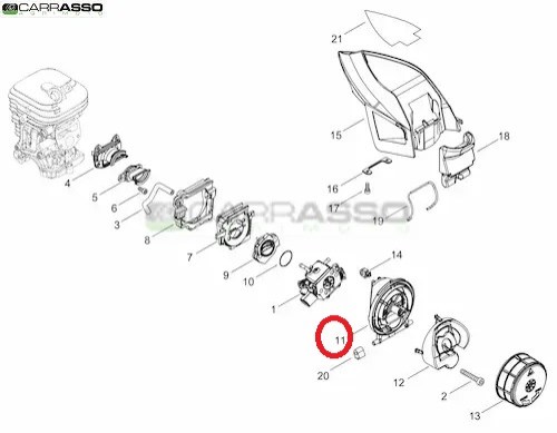Supporto filtro aria motosega echo cs 4920 es ricambio n.11